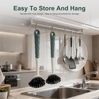 Dish Brush, 2 Pack with Comfortable Handle, with Built-in Scraper, Scrub Brush - Image 7