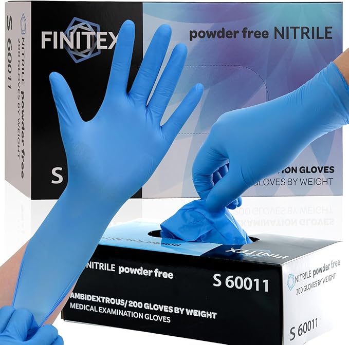 FINITEX Blue Disposable Nitrile Exam Gloves by FINITEX