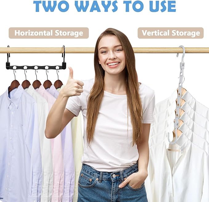 24 Pack Hangers Space Saving Magic Space Saver Storage Smart Plastic Clothes - Image 6