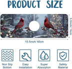 Winter Sink Splash Guard Faucet Mat Cardinal Christmas Super Absorbent Fast - Image 2
