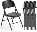 Nazhura 350 Weight Limit Heavy Duty Plastic Folding Chair with Reinfoced Steel Frame for Indoor and Outdoor, Wedding, Party, Restaurant, Meeting Room, Patio and Garden (Black, 10 Pack) by NazhuraGoodCompanionAtHome