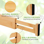 Bamboo Drawer Dividers 4 Pack, 16.4"-21.5" Expandable Drawer Organizer - Image 4