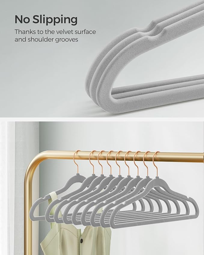 SONGMICS Slim Velvet Hangers, Non-Slip Clothes Hangers - Image 3