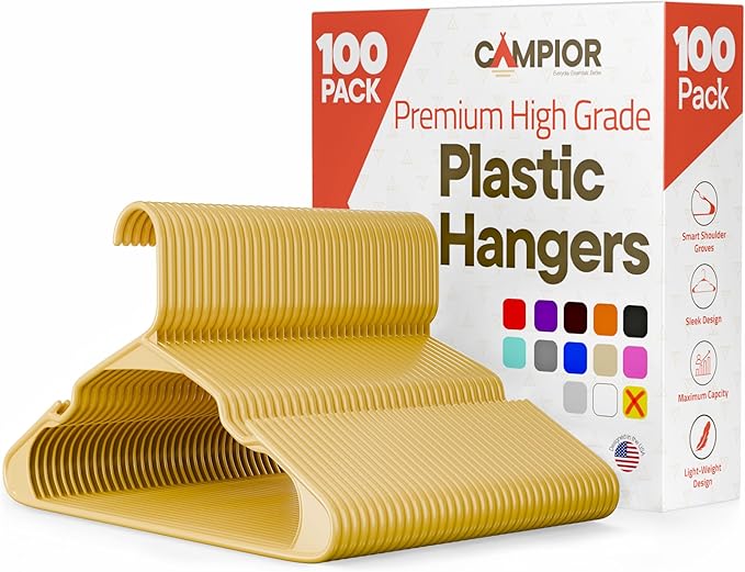 Plastic Clothes Hangers – Heavy Duty Hanger Set, by Campior
