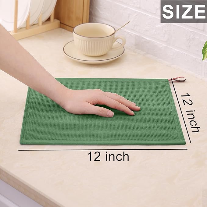 Homaxy 100% Cotton Waffle Weave Dish Cloths - Image 4