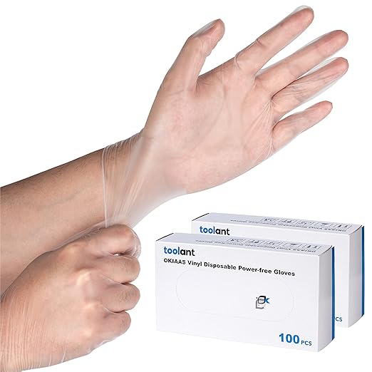 OKIAAS Disposable Gloves XL, Food Safe, Bulk of 200 Pcs|Latex and Powder-Free by OKIAAS