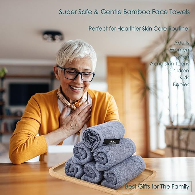 Wash Cloths 12 Pack, 13x13 inch Large Face Towel on Sensitive Skin, Super Soft - Image 5