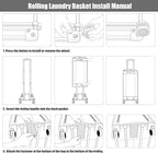 Bukere Extra Large Rolling Laundry Basket - Image 9