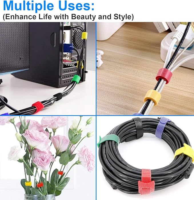 60 PCS 6 Inches Reusable Cable Ties, Wire Ties, Cord Organizer, Cable Organizer - Image 6