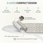 Ironing Board Cover and Pad 18"x49" Extra Thick Natural Cotton, Scorch and - Image 2