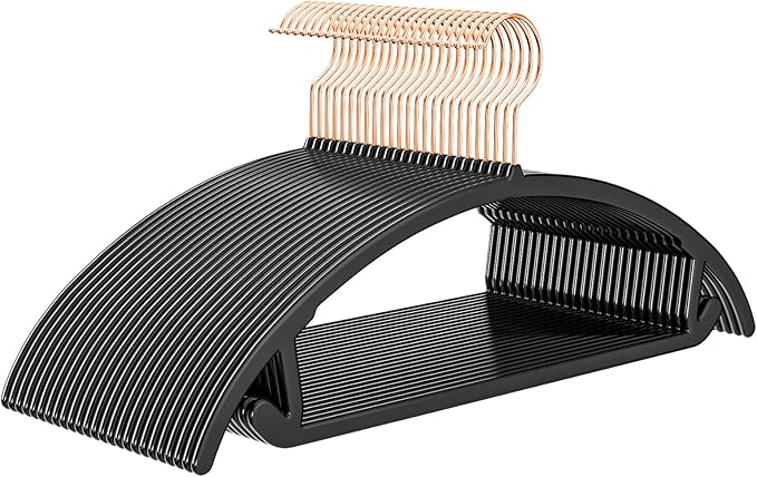 MIZGI Premium Plastic Hangers Heavyduty- Black No Shoulder Bump Suit Hangers by MIZGI