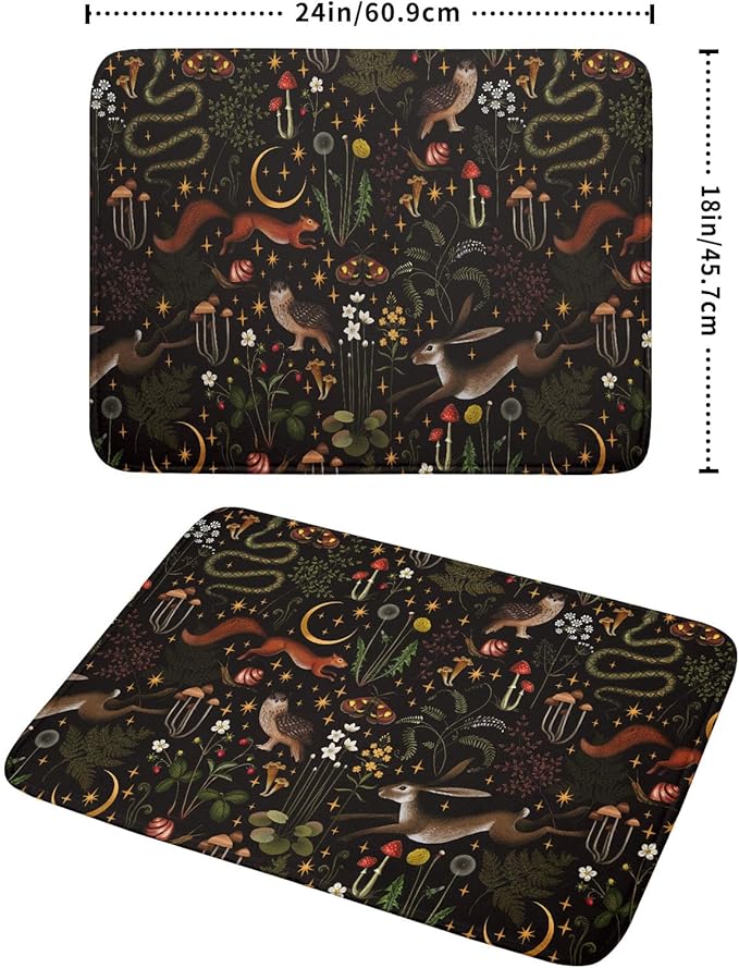 Black Mushrooms Butterfly Dish Drying Pad 18 x 24 Inch - Image 2