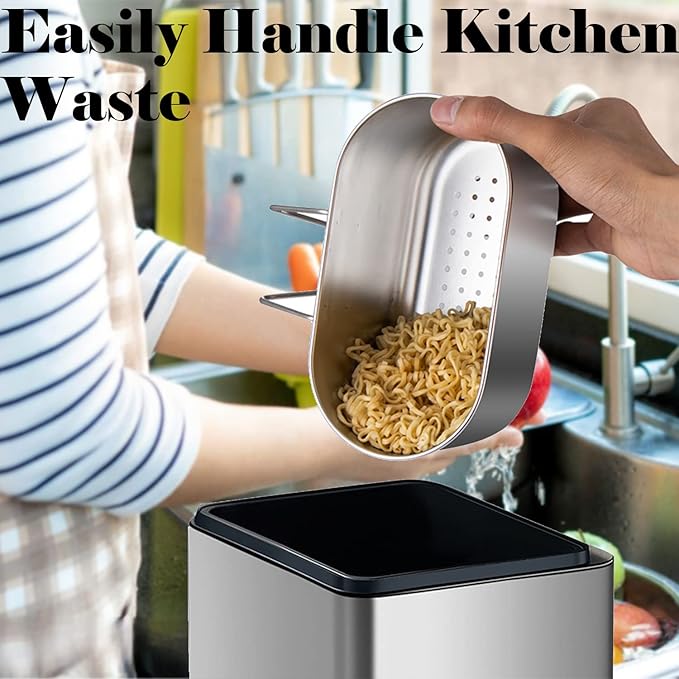 Stainless Steel Sink Drain Strainer Basket, Kitchen Sink Food Waste Filter and - Image 3
