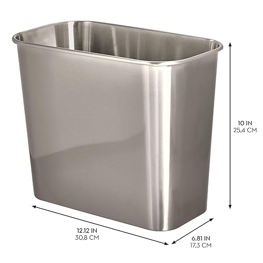 iDesign Stainless Steel Bathroom Trash Can –Mia Collection - Image 3