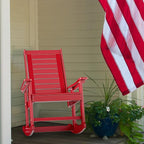 GREENVINES Outdoor Rocking Chairs | Porch Rocker | HDPE Plastic | Red | Oversized Rockers | High Back | Big & Tall | Ladder Back | for Patio Outside Backyard Balcony Garden - Image 6