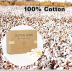 2000 PCs Premium Cotton Swabs Natural Cotton Buds Biodegradable Organic Double - Image 2