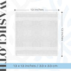 White Classic Luxury Cotton Washcloths 13x13 Inch - Image 4
