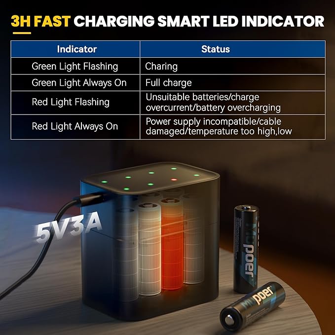 24 Pack Rechargeable AA Batteries Lithium - Image 6