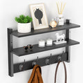 Two-Tier Wall Shelf with Hooks, Entryway Key Hooks by Orapoke
