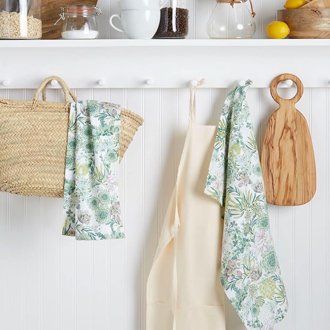 Martha Stewart Dual Purpose Kitchen Towel 2-Pack Set, Succulents - Image 2