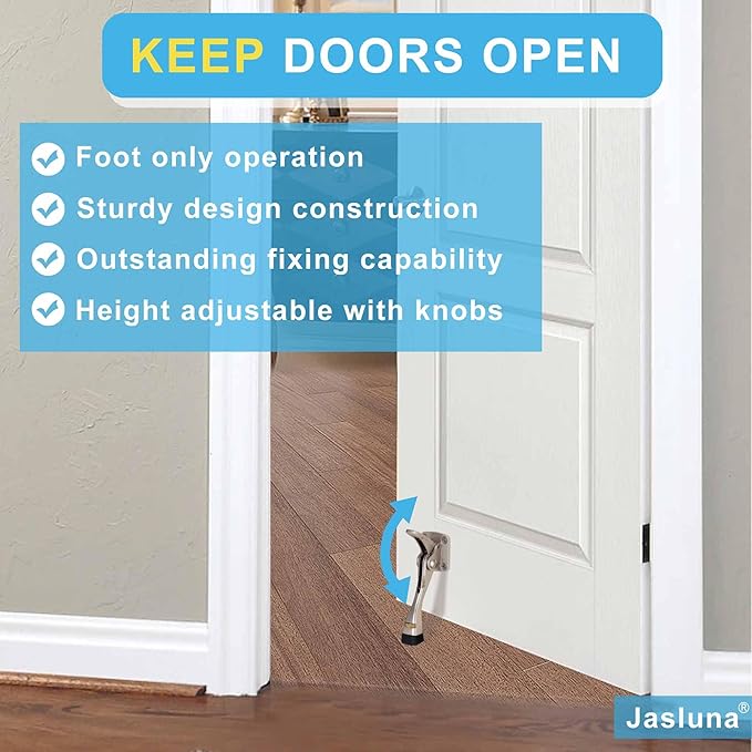 Kickdown Door Stopper 4" – 4 Pack, Heavy-Duty Commercial Foot-Operated Door - Image 2