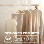 50 Pack Beige Velvet Hangers, Non Slip, Heavy-Duty, Space Saving, - Image 6