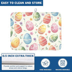 Easter Dish Drying Mat for Kitchen Counter Colorful Easter Eggs Floral Pattern - Image 5