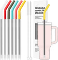6 Pcs Metal Reusable Straws for 40 oz Tumbler, Stainless Steel Long Drinking by AccessoriesForWaterBottle