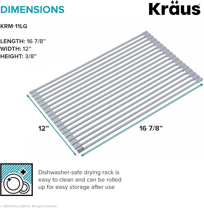 Kraus Multipurpose Workstation Sink Roll-Up Dish Drying Rack, Colander and - Image 5