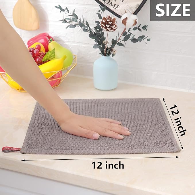 Homaxy 100% Cotton Waffle Weave Kitchen Dish Cloths, Ultra Soft Absorbent Quick - Image 5