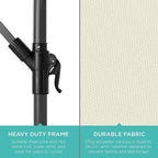 Best Choice Products 10ft Offset Hanging Market Patio Umbrella w/Easy Tilt Adjustment, Polyester Shade, 8 Ribs for Backyard, Poolside, Lawn and Garden - Ivory - Image 6