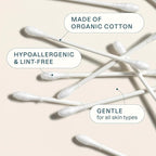Cliganic Organic Cotton Swabs, Chlorine-Free Hypoallergenic, Gentle & Absorbent - Image 4