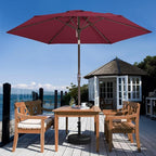 JEAREY 7.5FT Patio Umbrella Market Table Umbrella with 6 Sturdy Ribs, Push Button Tilt/Crank Outdoor Umbrella for Garden, Deck, Backyard, Pool and Beach,Burgundy - Image 5
