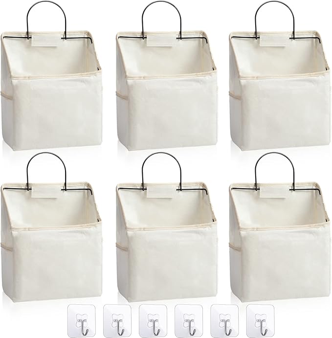 Chumia 6 Pack Wall Hanging Storage Basket Bathroom Closet Hanging Storage Bag by Chumia