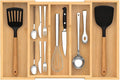 Bamboo Expandable Kitchen Drawer Organizer, 3-5 Slots Drawer Organizer by BAMBITION
