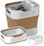 TECHMILLY Collapsible Plastic Laundry Basket Hamper by TECHMILLY