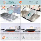 Ohuhu Dish Drying Rack Over The Sink, Roll Up Sink Rack 20.5" W x 13.1" L - Image 4