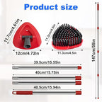 4-Section Stainless Steel Spin Mop Handles, Mop Base & Upgrade Scrub Brush Combo - Image 3