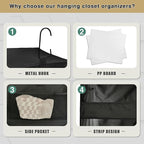 3-Shelf Hanging Closet Organizer and Storage, Foldable Hanging Closet Shelves - Image 5