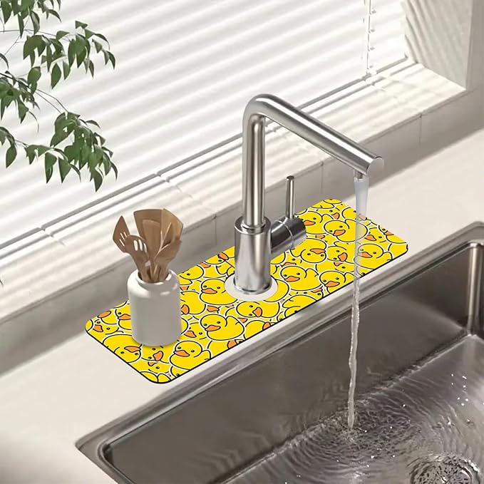 Sink Splash Guard Faucet Mat Rubber Ducky Absorbent Fast Drying Mat Sink by Unknown