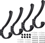 Coat Hooks for Wall, Heavy Duty Large Wall Hooks for Hanging Wall Mounted Metal by Latomex