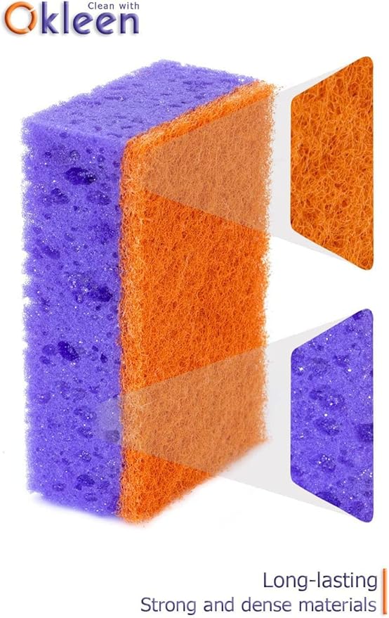 Purple and Orange Multi Use Scrub Sponges. Made in Europe. 9 Pack, 4.3x2.8x1.4 - Image 5