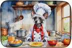 Caroline's Treasures DAC6231DDM Chinese Crested The Chef Dish Drying Mat by CarolinesTreasures