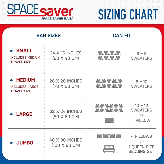 12 Pack Variety Vacuum Storage Bags - Image 8