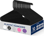 SereneLife Black Plastic Hangers 10 Pack by SereneLife