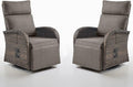 Swivel Outdoor Recliner Chair Set of 2 - Reclining Patio Chair with Adjustable Backrest and Footrest, All-Weather Wicker Chaise Lounge Chair Outdoor for Pool Deck (Upgraded 2.0) by Belord