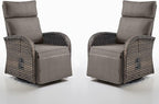 Swivel Outdoor Recliner Chair Set of 2 - Reclining Patio Chair with Adjustable Backrest and Footrest, All-Weather Wicker Chaise Lounge Chair Outdoor for Pool Deck (Upgraded 2.0) by Belord