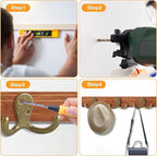 10 Pack Coat Hooks Wall Hooks for Hanging, Heavy Duty Double Prong Metal Hook - Image 7