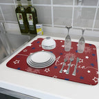 Giwawa 4th of July Dish Drying Mat 18"x24" Patriotic Usa Stars America Firework - Image 6
