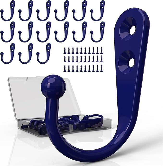 15-Pack Coat Hooks with 30 Screws | Heavy Duty Wall Mounted by ZAYBOD